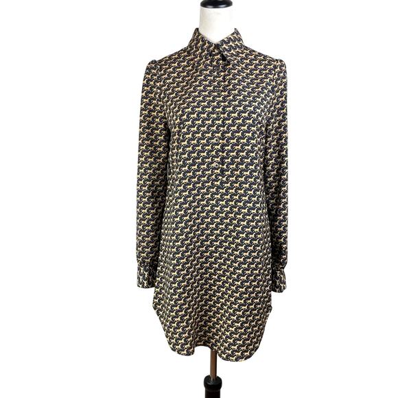 Tunique Femme XS, Imprimé Animal Noir/tan/blanc, Décontractée Chic, état MINT